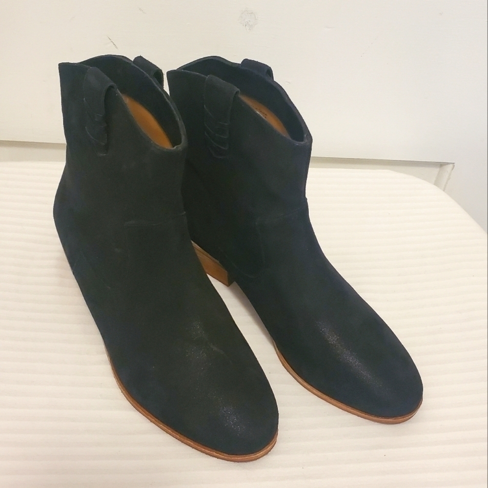 Jack Rogers Stella Black Suede Western Boots, Size 10M, fun, casual